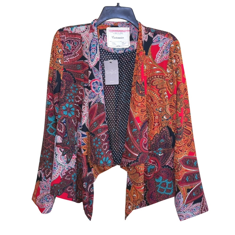 Cartonnier Multicolor Paisley Draped Blazer